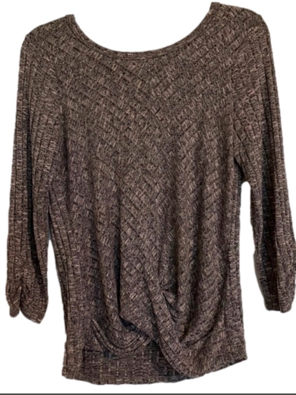 IZ BYER Pullover Top with Left Gathered Side, Women’s M, Gray